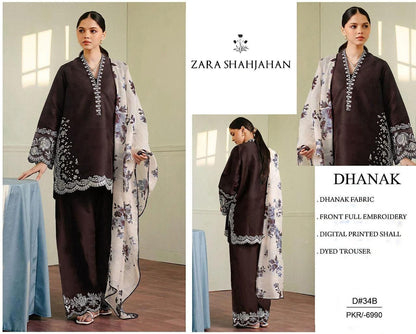 Designer 3pc Heavy Embroidered Winter Suit with Digital Printed Wool Shawl – Year End Sale