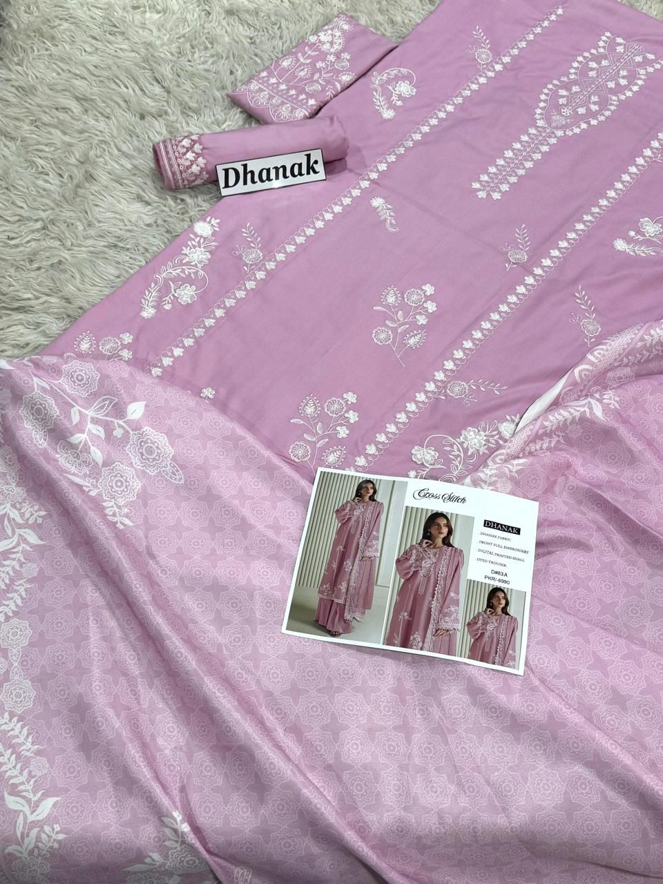 Designer 3pc Heavy Embroidered Winter Suit with Digital Printed Wool Shawl – Year End Sale