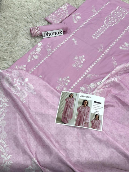 Designer 3pc Heavy Embroidered Winter Suit with Digital Printed Wool Shawl – Year End Sale